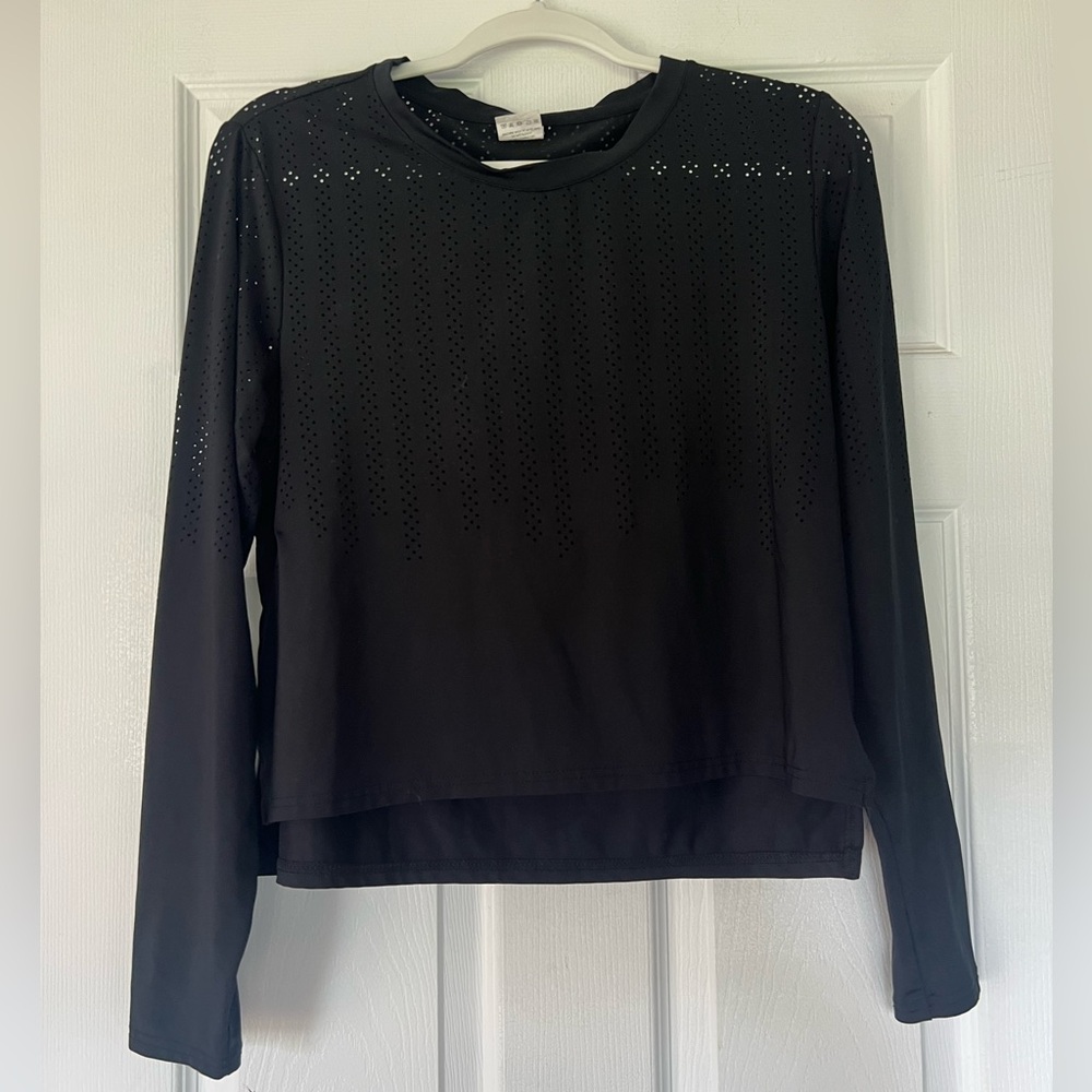 Zyia 🌙 BLACK Chillcicle long crop long‎ sleeve T-RC